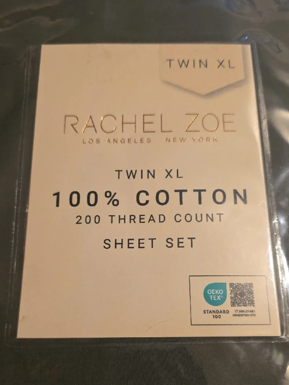 Rachel Zoe Twin XL Cotton Sheet Set - Charcoal Gray